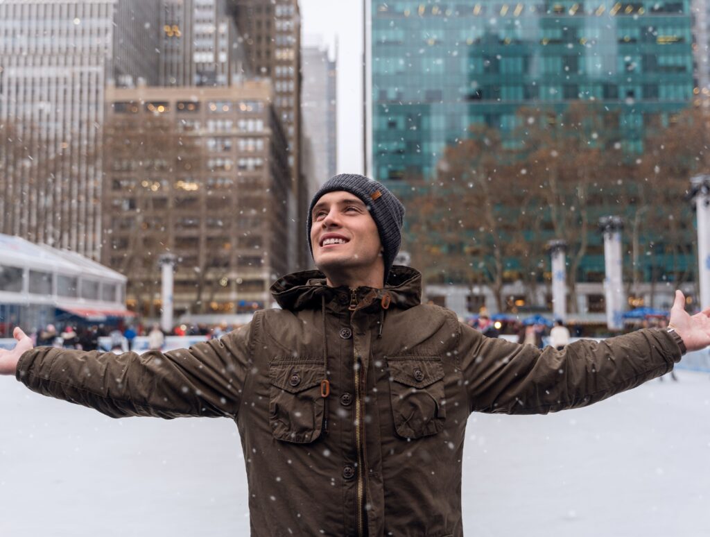 Natale a New York pattinaggio sul ghiaccio