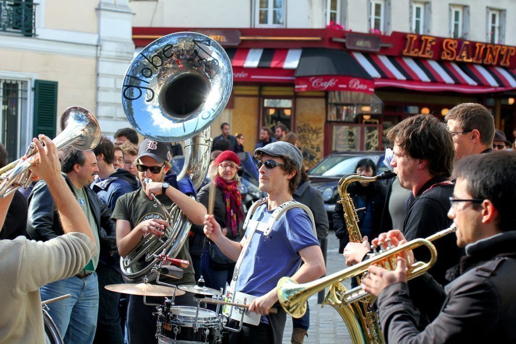 Pars, France - Oct. 13: Group Of Young Musicians As Seen On Mont